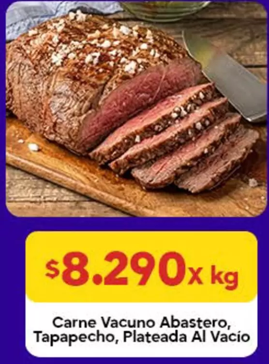 Carne Vacuno Abastero, Tapapecho, Plateada Al Vacio