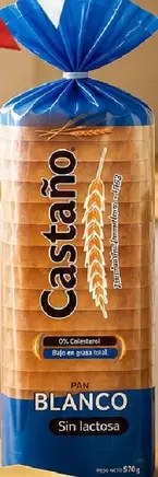 Castaño - Pan Blanco Sin Lactosa