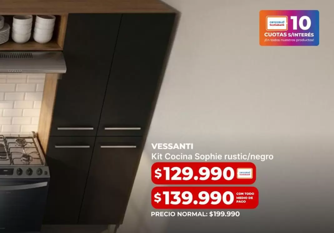 Vessanti - Kit Cocina Sophie Rustici/negro