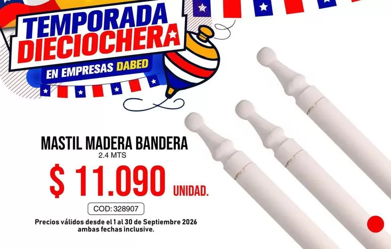 MTS - Mastil Madera Bandera