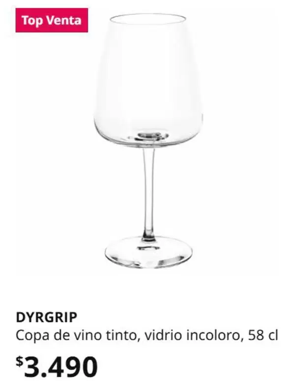 Copa De Vino Tinto, Vidrio Incoloro, 58 Cl