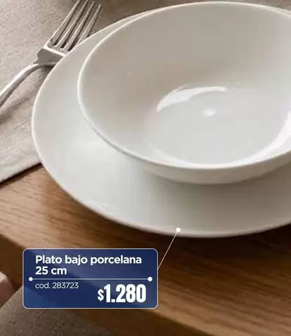 Plato Bajo Porcelana 25 Cm