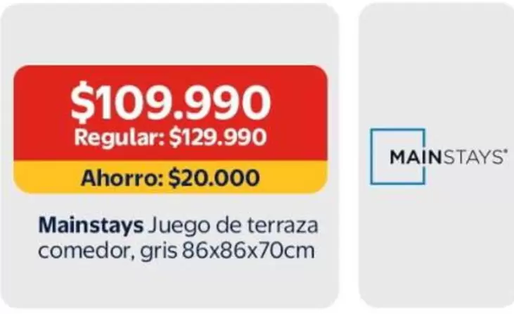 Mainstays - Juego De Terraza Comedor