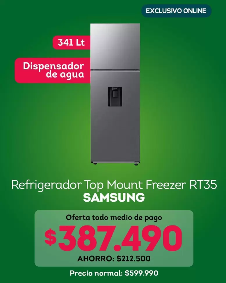 Samsung - Refrigerador Top Mount Freezer Rt35