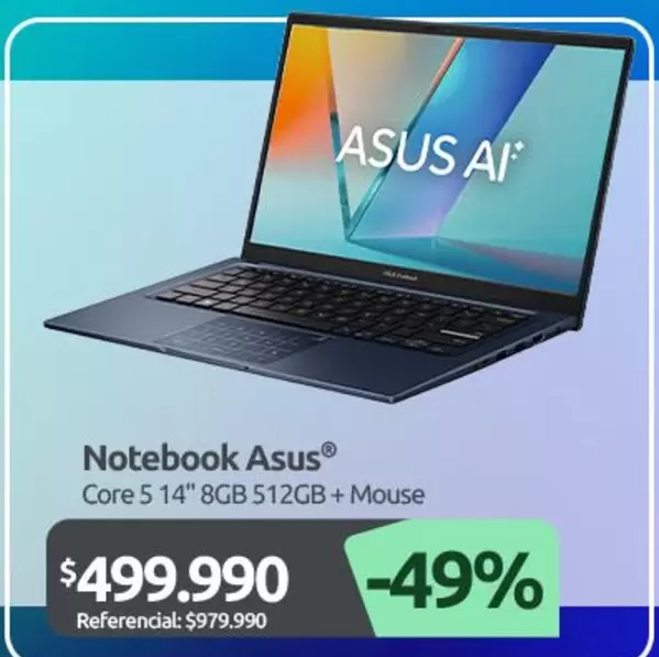 Asus - Notebook Core 5 14" 8gb 512gb + Mouse