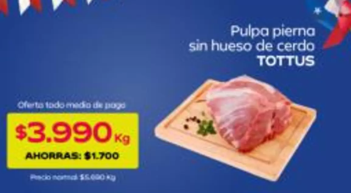 Tottus - Pulpa Pierna Sin Hueso De Cerdo