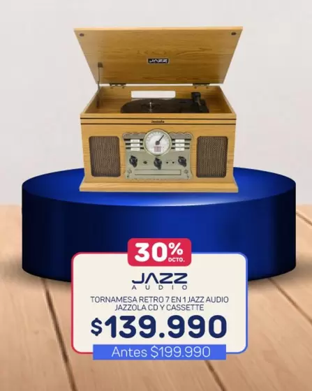 Tornamesa Retro 7 En 1 Jazz Audio Jazzola DC Y Assette
