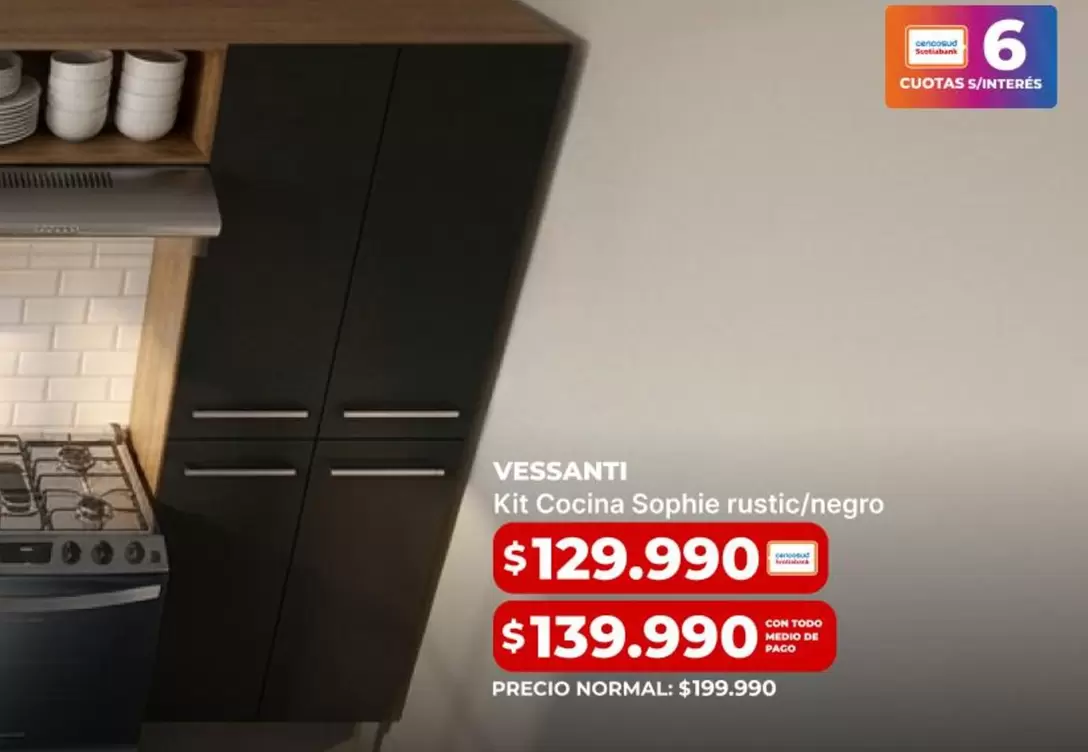 Vessanti - Kit Cocina Sophie Rustic/negro