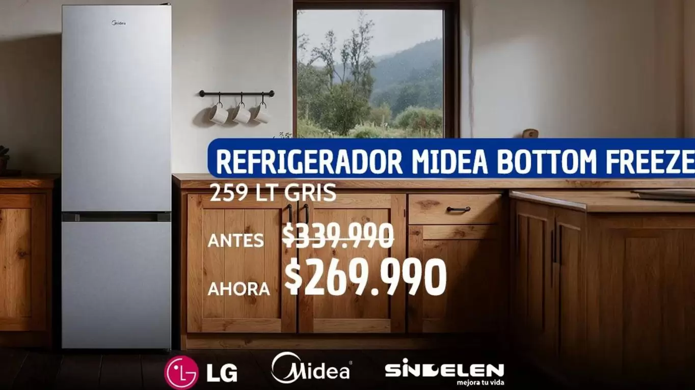 Midea - Refrigerador Bottom Freeze