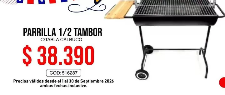 Parrilla 1/2 Tambor C/Table Calbuco