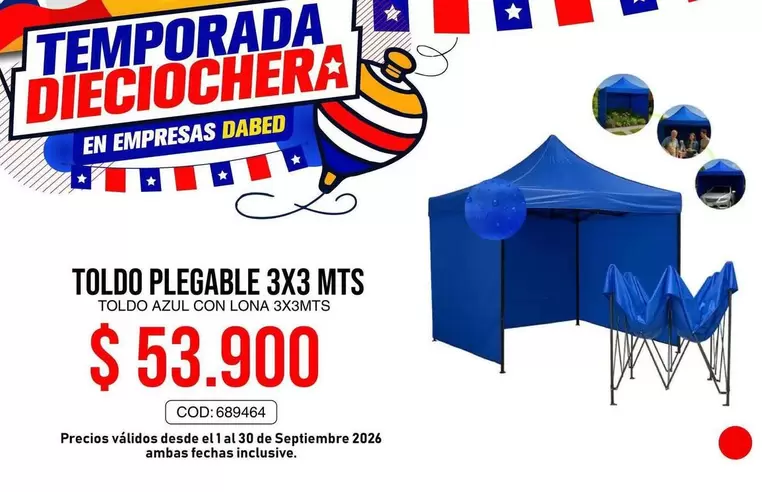 MTS - Toldo Plegable 3x3 Mts