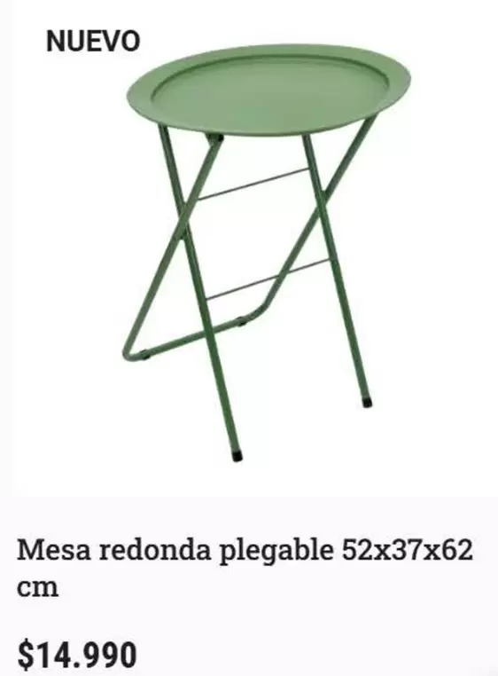 Mesa Redonda Plegable 52x37x62 Cm