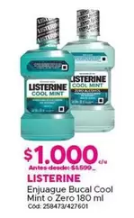 Listerine - Enjuague Bucal Cool Mint O Zero