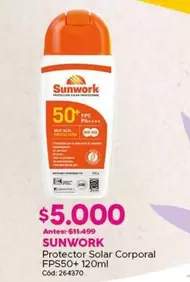 Sunwork - Protector Solar Corporal Fps50+120ml