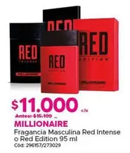 Millionaire - Fragancia Masculina Red Intense O Red Edition