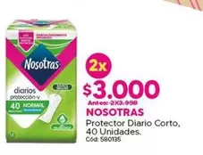 Nosotras - Protector Diario Corto, 40 Unidades
