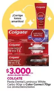 Colgate - Pasta Dental Luminous White, Carbo 50% Corr-Correct
