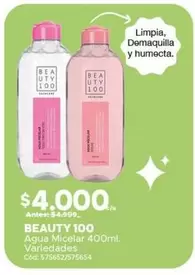 Beauty 100 - Agua Micelar