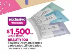 Beauty 100 - Toallitas Desmaquillantes