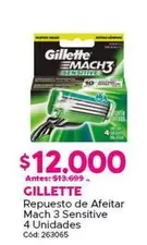 Gillette - Repuesto De Afeitar Mach 3 Sensitive