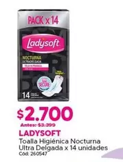 Ladysoft - Toalla Higienica Nocturna Ultra Delganda