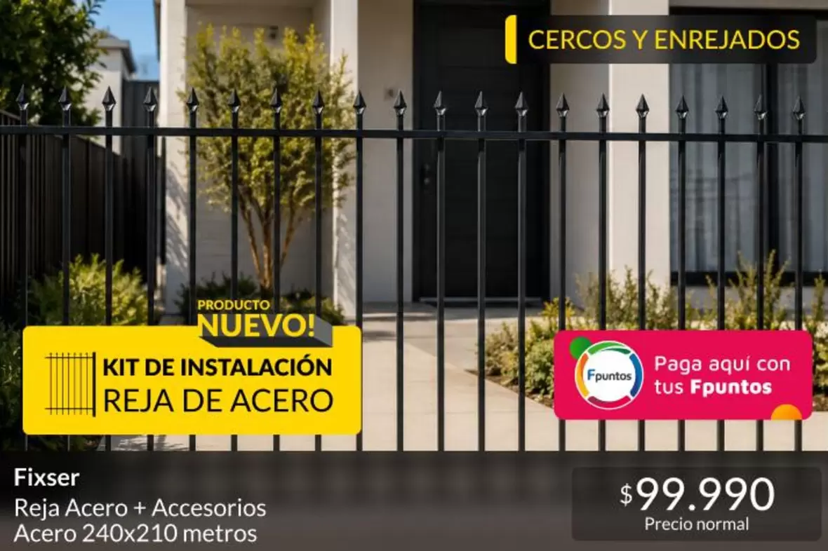 Reja Acero + Accesorios Acero 240x210 Metros