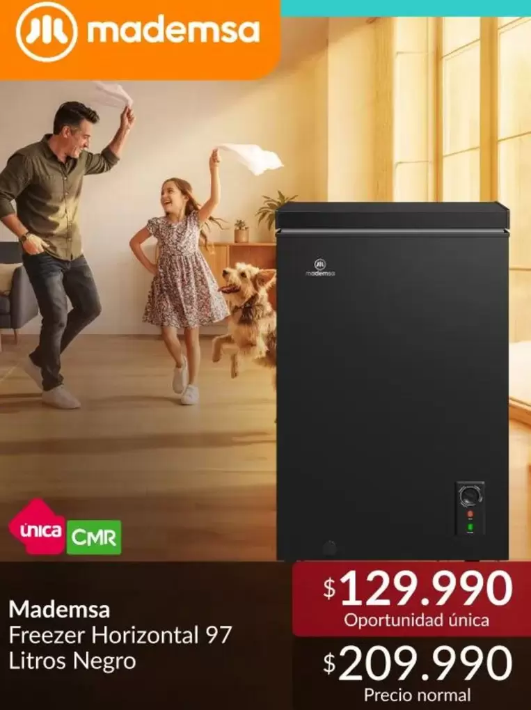 Mademsa - Freezer Horizontal 97 Litros Negro