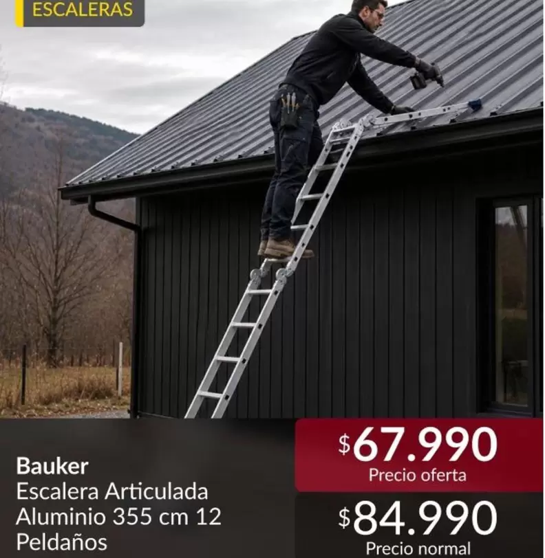 Bauker - Baulker Escalera Articulada Aluminio 355 Cm 12