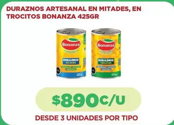 Bonanza - Duraznos Artesanal En Mitades, En Trocitos