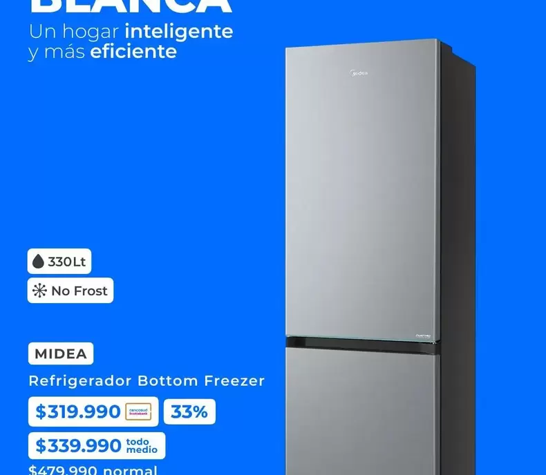Midea - Refrigerador Freezer