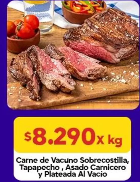 Carne De Vacuno Sobrecostilla, Tapapecho, Asado Carnicero Y Plateada Al Vacio