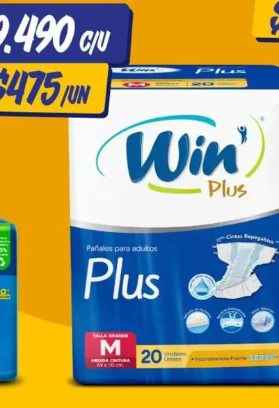 Pañales Plus 20 Tiras