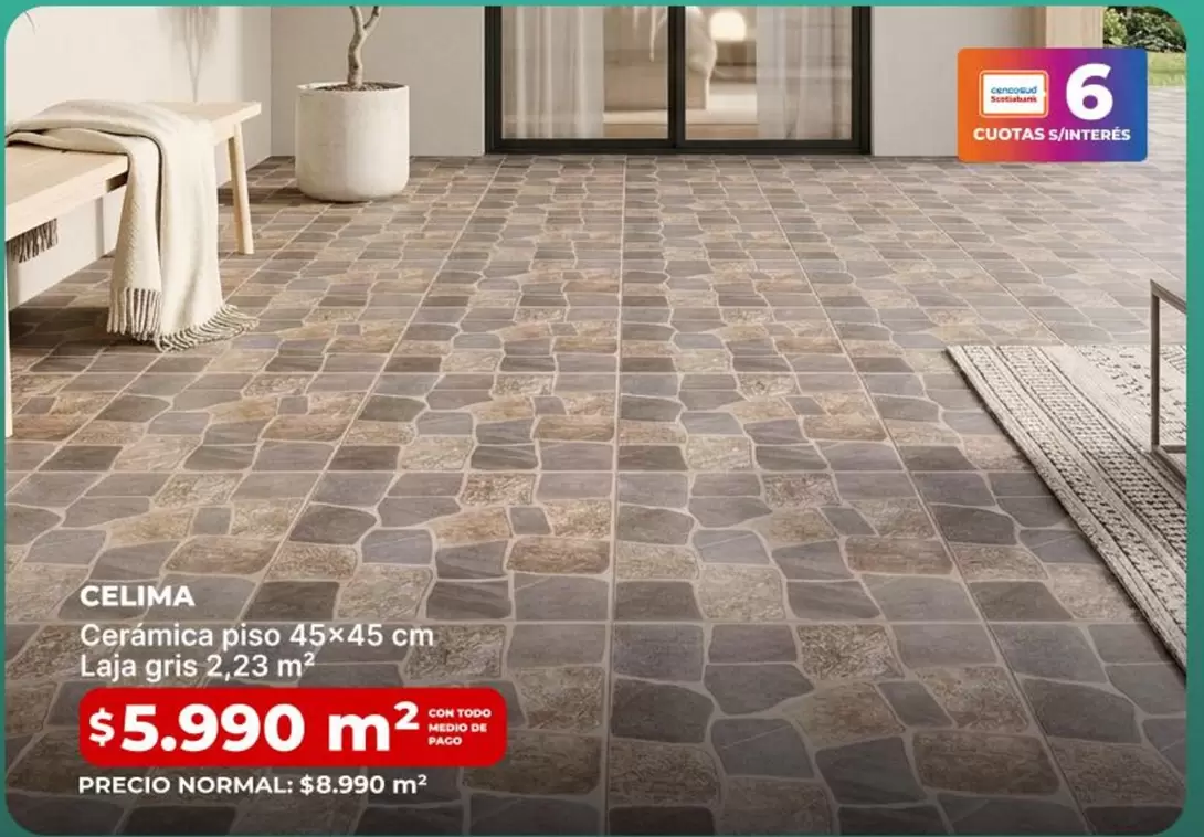 Cerámica piso 45x45 Gm