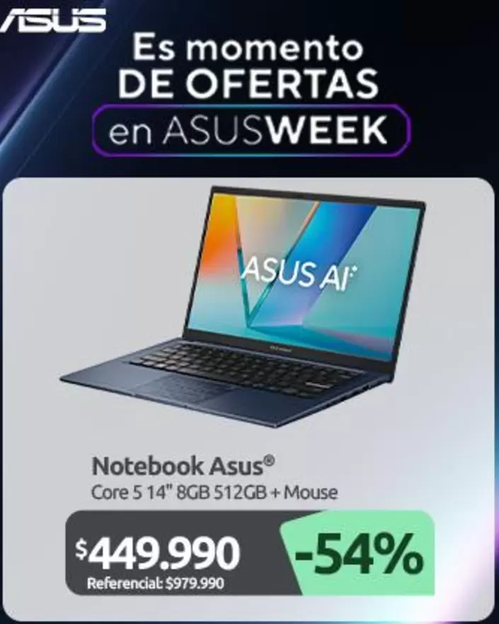Asus - Notebook Core 14" 8gb 512gb+mouse