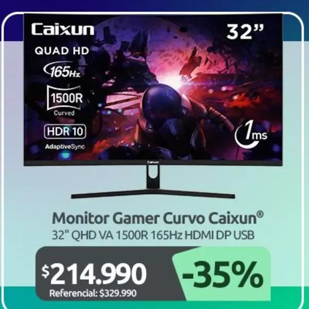 Monitor Gamer Curvo Caixun