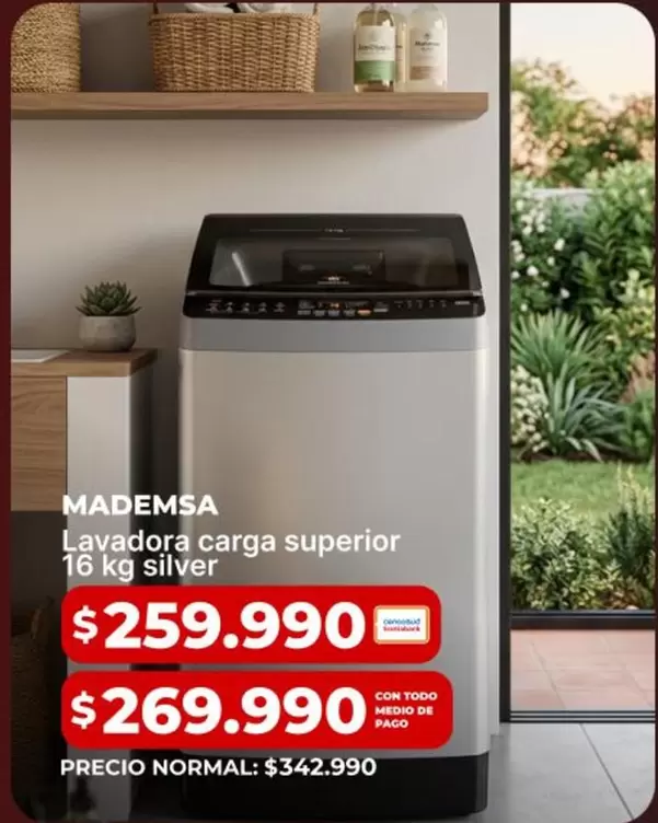 Mademsa - Lavadora Carga Superior