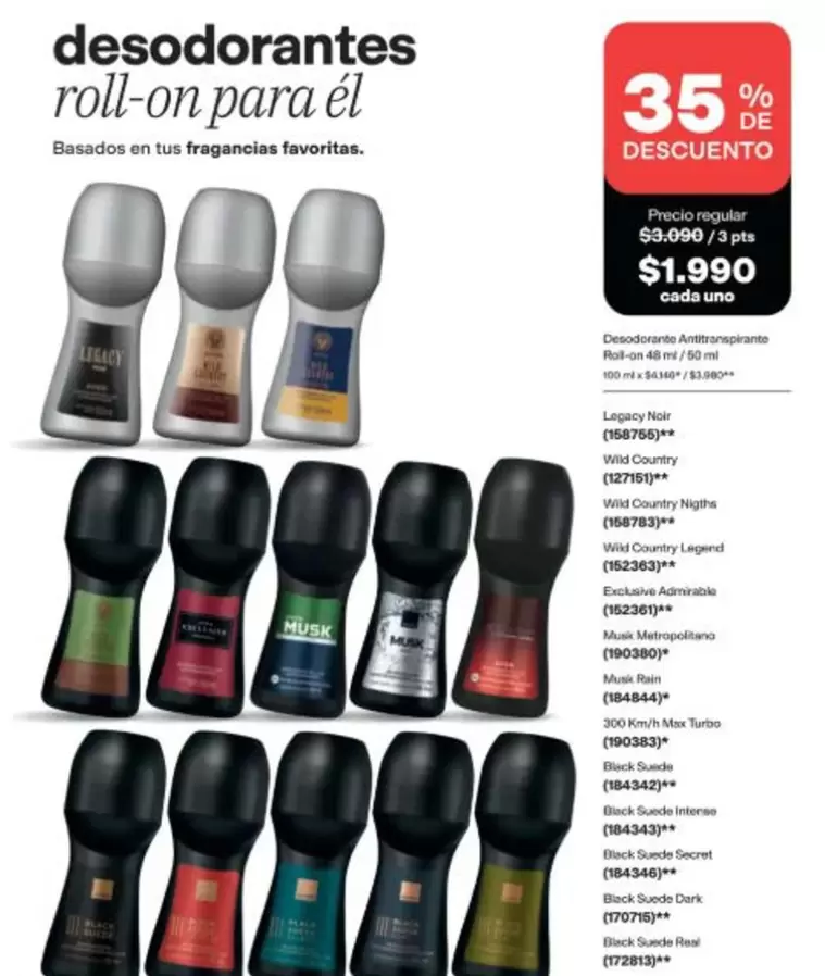 Legacy - Desodorantes Roll-on Para El