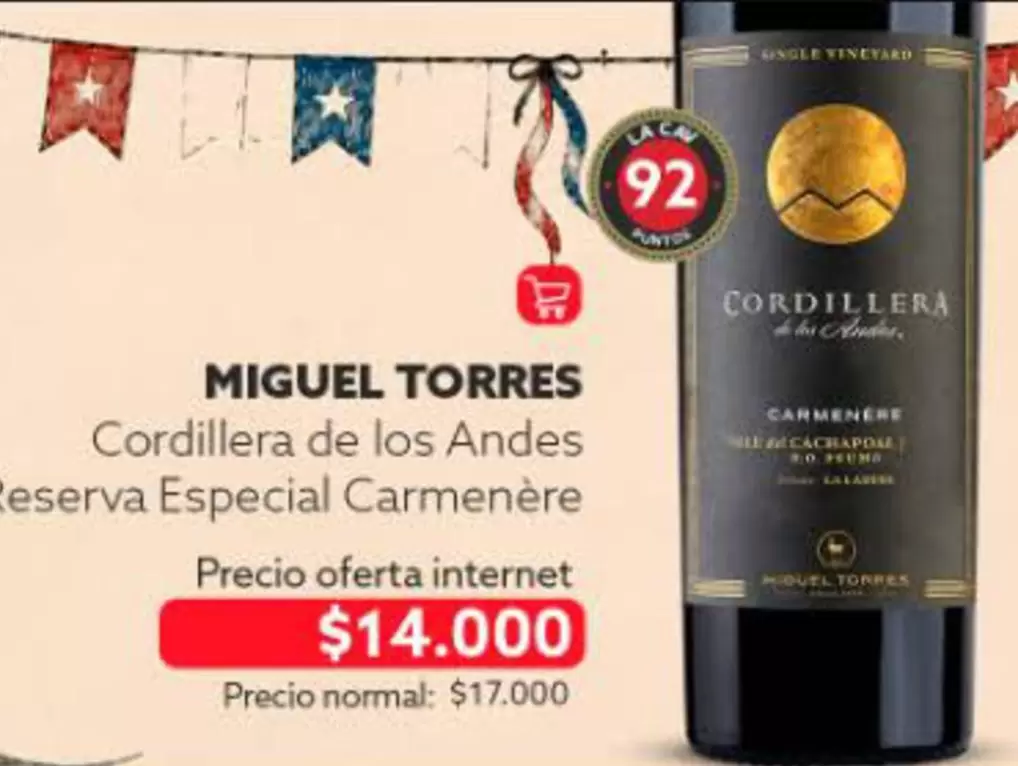 Miguel Torres - Cordillera De Los Andes Reserva Especial Carmenere