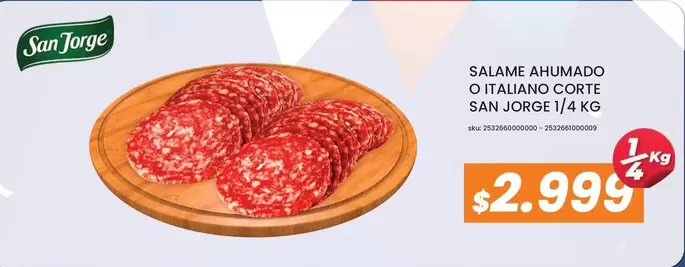 San Jorge - Salame Ahumado O Italiano Corte