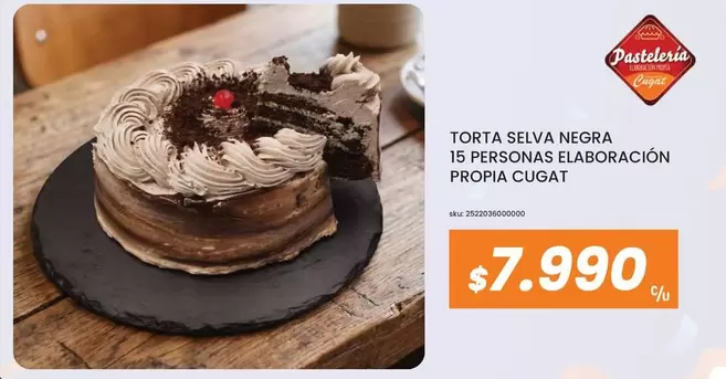 Cugat - Torta Seiva Negra 15 Personas Elaboracion Propia