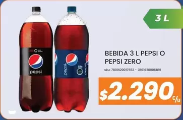 Pepsi - Bebida 3 L O Zero