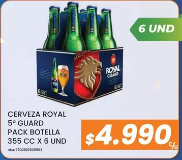 Royal - Cerveza 5o Guard Pack Botella 355 Cc X 6 Und