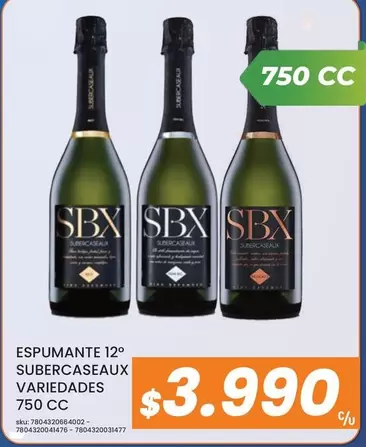 Espumante 12° Subercaseaux