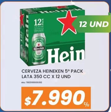 Heineken - Cerveza 50 Pack Lata 350 Cc X 12 Und
