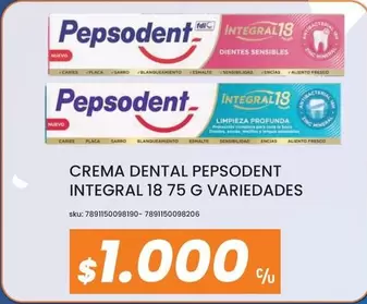Pepsodent - Crema Dental Integral 18 75 G