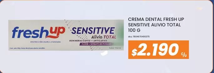 Up - Crema Dental Fresh Sensitive Alivio Total