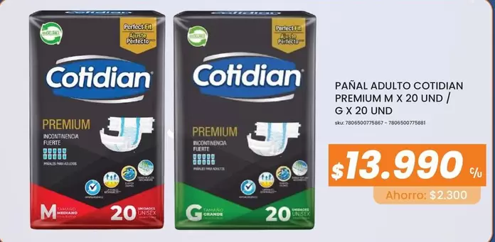 Cotidian - Panal Adulto Premium M