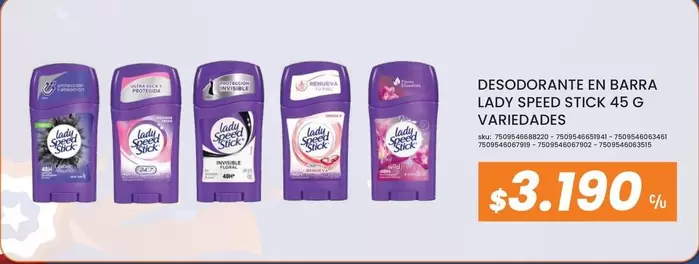 Lady Speed Stick - Desodorante En Barra 45 G