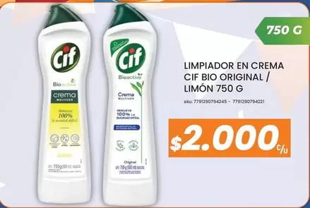Cif - Limpiador En Crema Original / Limon