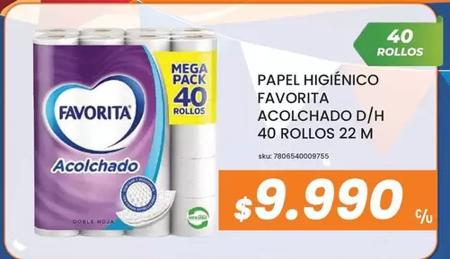 Favorita - Papel Higiénico Acolchado D/h 40 Rollos 22 M